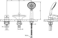 Смеситель на борт ванны Bravat Niagara F5140197CP-RUS