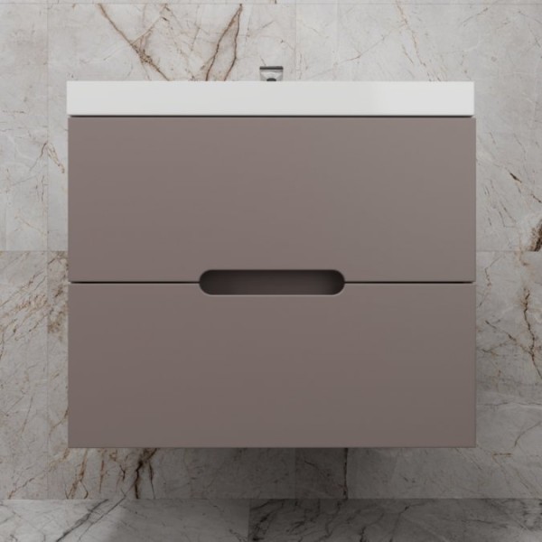 Тумба с раковиной Style Line Матис 70 подвесная, тауп темный