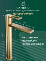 Смеситель для раковины Caprigo Kub 54-023-brg матовое золото