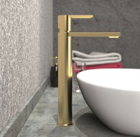 Смеситель для раковины Caprigo Kub 54-023-brg матовое золото