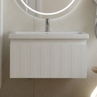 Тумба под раковину без столешницы Vigo Finlay 80 подвесная, 1 ящик, матовая белая