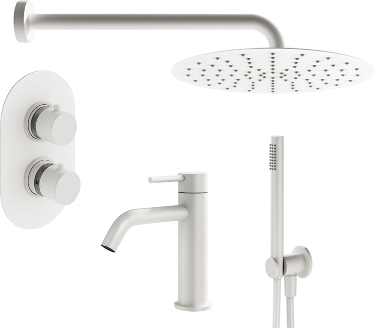 Комплект для ванной Plumberia Selection Ixo KITXOT18BO53 С ВНУТРЕННЕЙ ЧАСТЬЮ, белый матовый