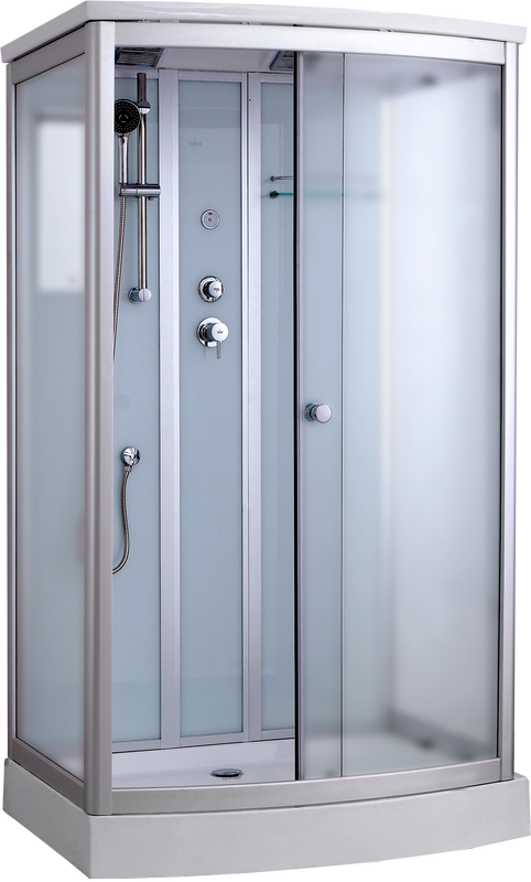 Душевая кабина Timo Standart T-6615SF Silver Fabric с низким поддоном, профиль хром