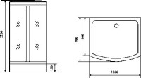 Душевая кабина Timo Standart T-6615SF Silver Fabric с низким поддоном, профиль хром