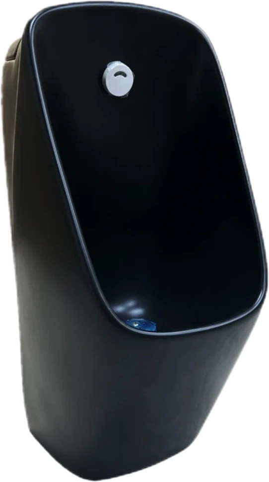 Писсуар подвесной SantiLine SL-6004MB сенсорный, черный, с сифоном, безободковый, со смывным механизмом