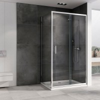 Душевой уголок Abber Schwarzer Diamant AG301405-S505 140x50, профиль хром, стекло прозрачное