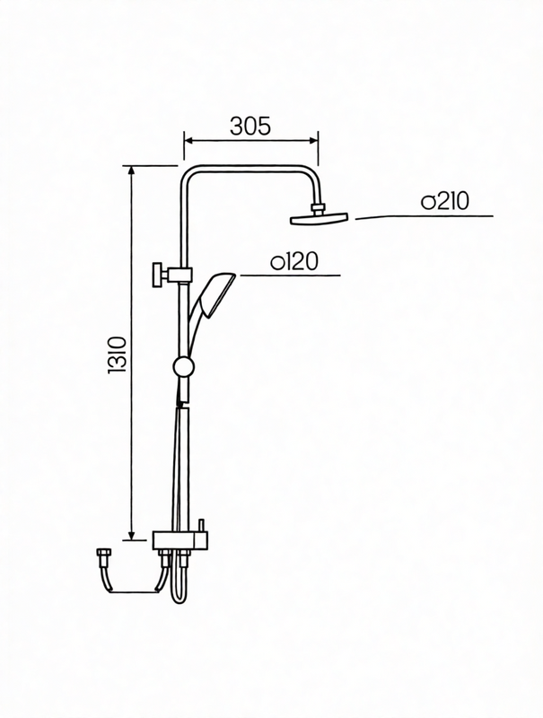 Душевая стойка РМС SL80 SL80-003-5 хром