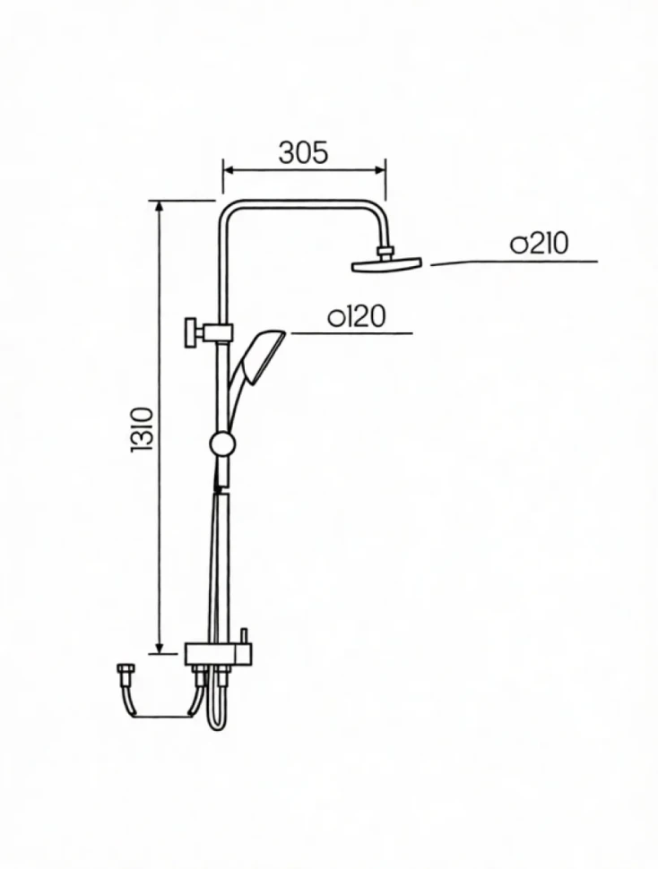 Душевая стойка РМС SL80 SL80-003-5 хром
