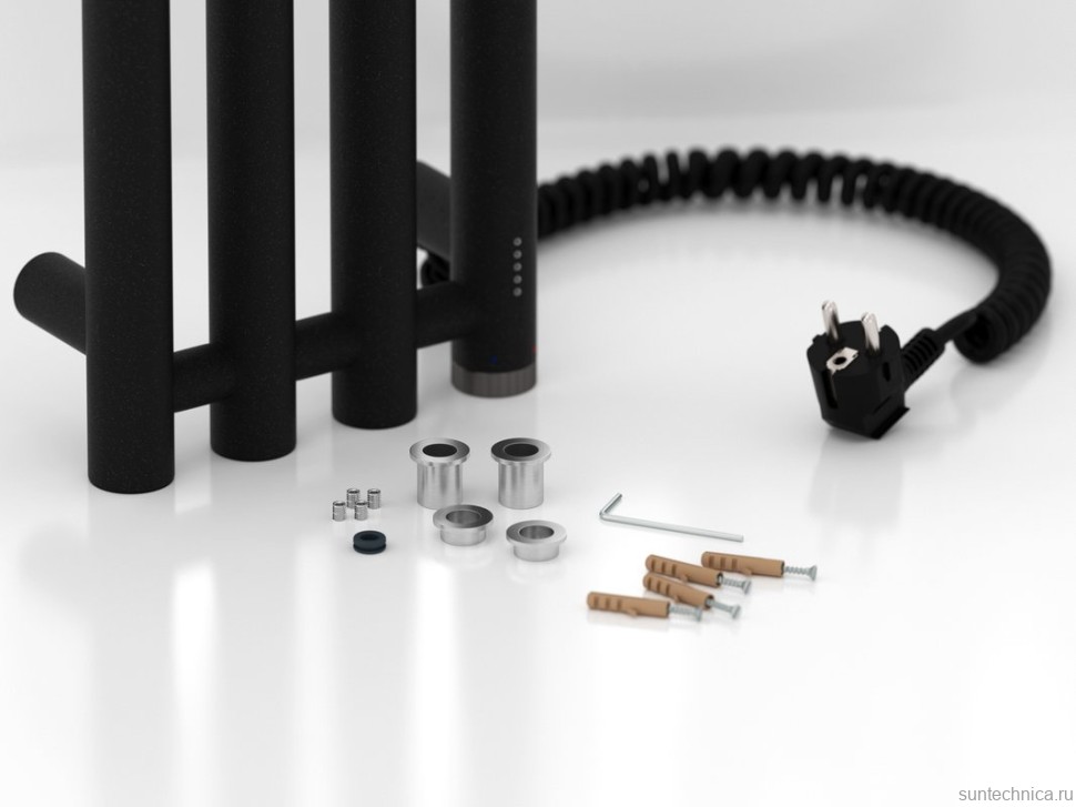 Полотенцесушитель электрический Сунержа Кантата 4.0 15-0885-1259 120x20 см, подключение справа, скрытое подключение справа, темный титан муар, I-образный