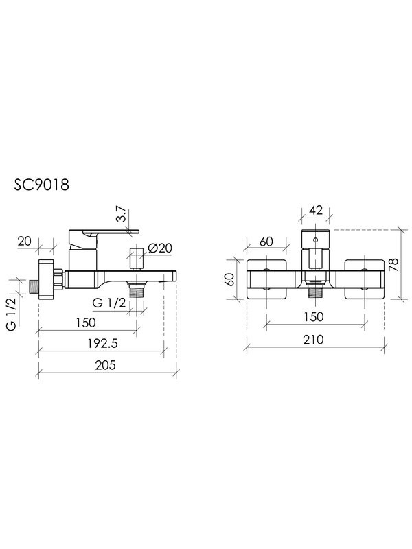 Термостатический смеситель Sancos Studio SC9018BN брашированный никель