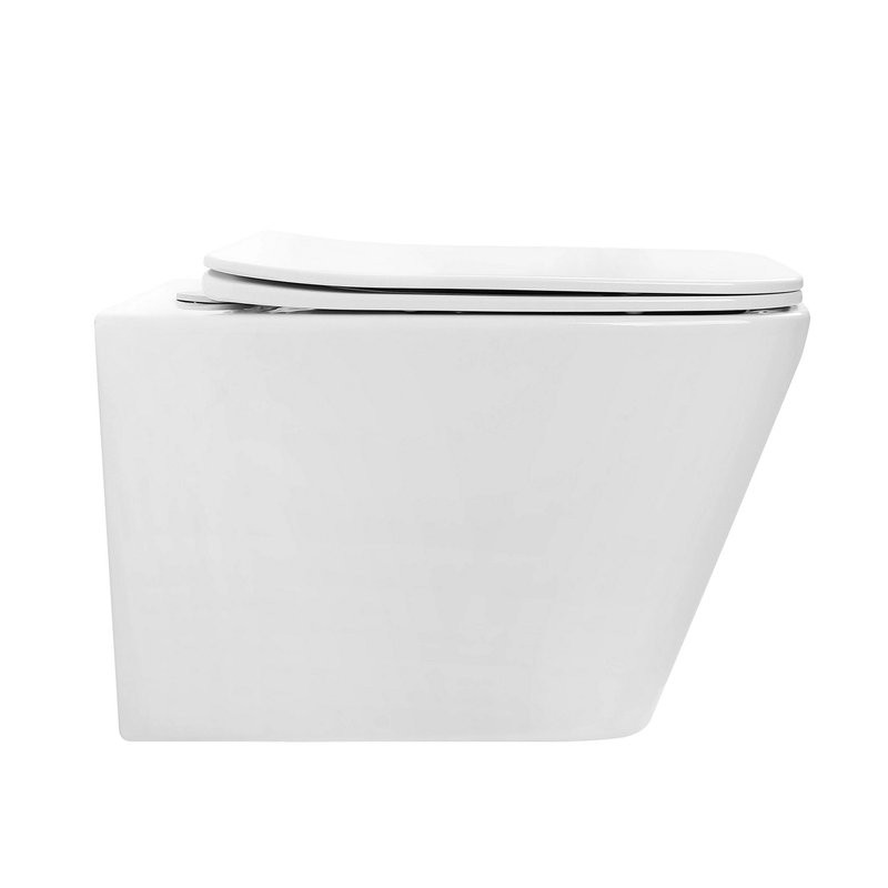 Унитаз подвесной Abber Rechteck AC1201T безободковый, с микролифтом, белый