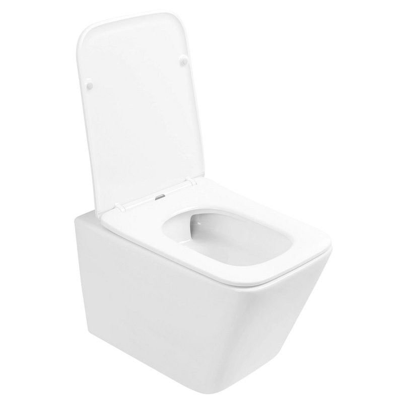 Унитаз подвесной Abber Rechteck AC1201T безободковый, с микролифтом, белый