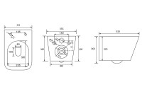 Унитаз подвесной Abber Rechteck AC1201T безободковый, с микролифтом, белый