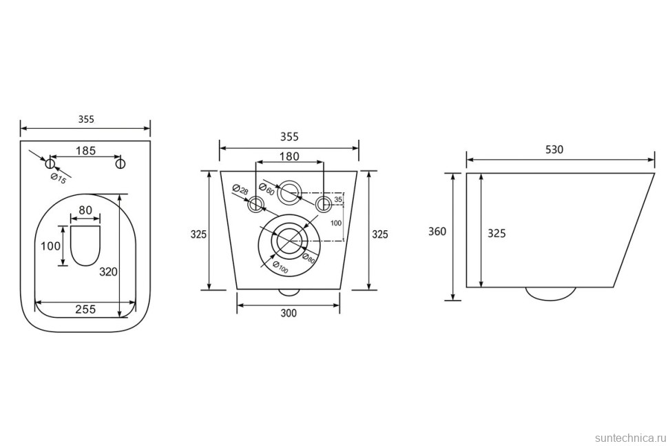 Унитаз подвесной Abber Rechteck AC1201T безободковый, с микролифтом, белый