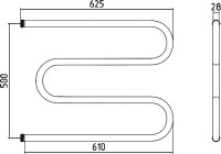 Полотенцесушитель водяной Стилье 00004-5065 55x60 см, глянцевый хром, М-образный