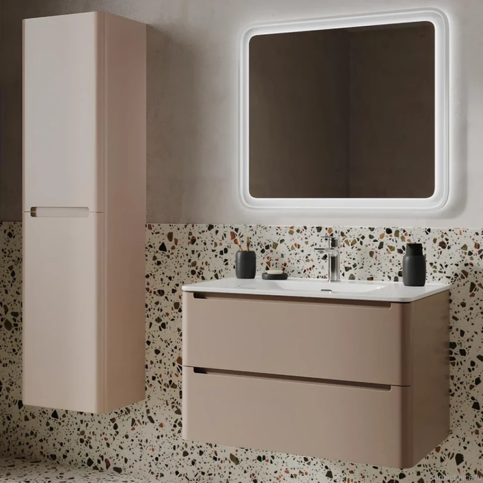 Мебель для ванной комнаты IDDIS Edifice 80 подвесная, капучино, раковина 0108000i28