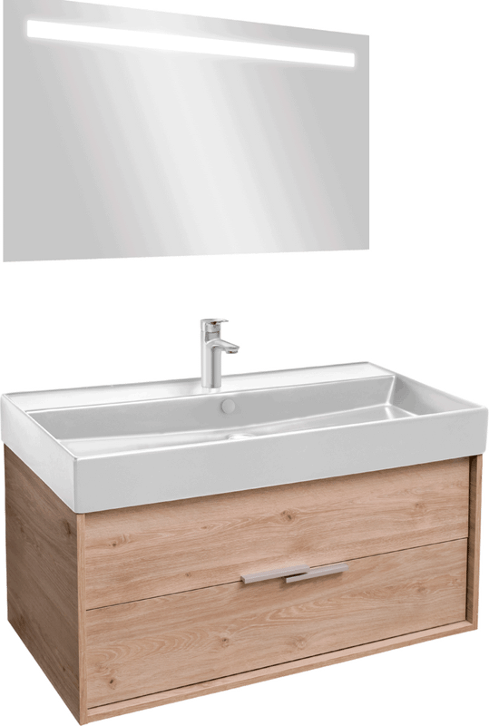 Мебель для ванной комнаты Jacob Delafon Vivienne 100 дуб давос, раковина белая