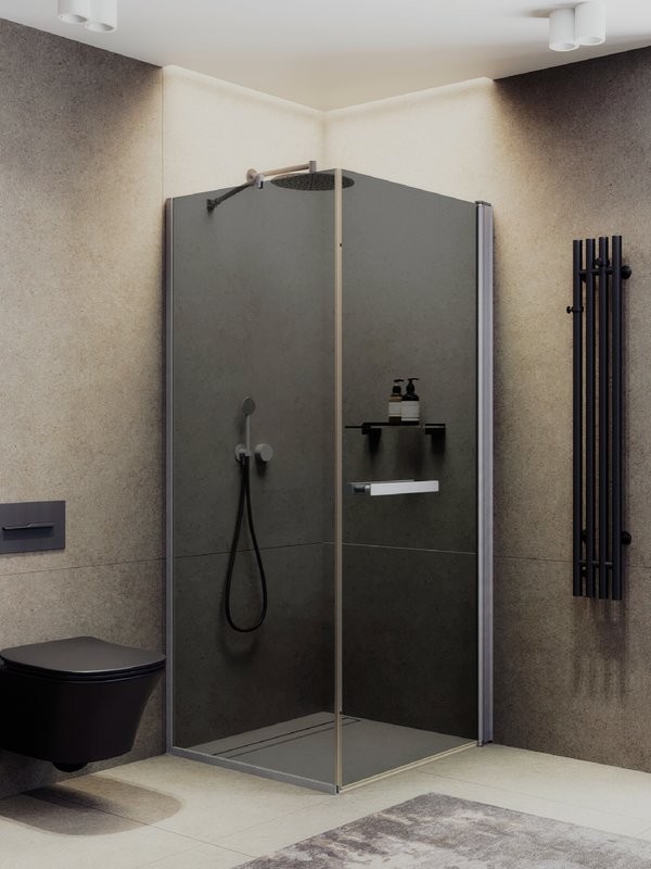 Душевой уголок Maybahglass MGY-1348-5 100х100 см, профиль матовый хром, стекло графит