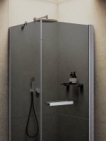 Душевой уголок Maybahglass MGY-1348-5 100х100 см, профиль матовый хром, стекло графит