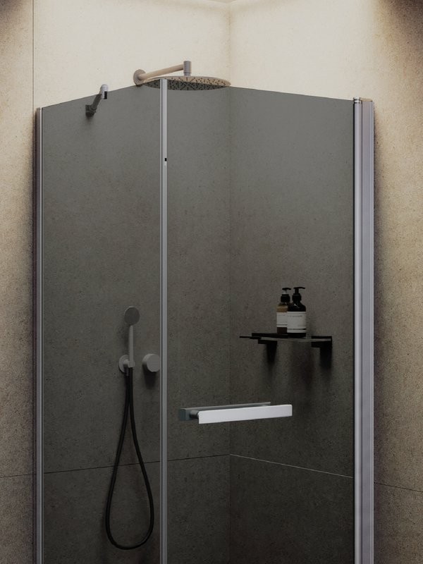 Душевой уголок Maybahglass MGY-1348-5 100х100 см, профиль матовый хром, стекло графит