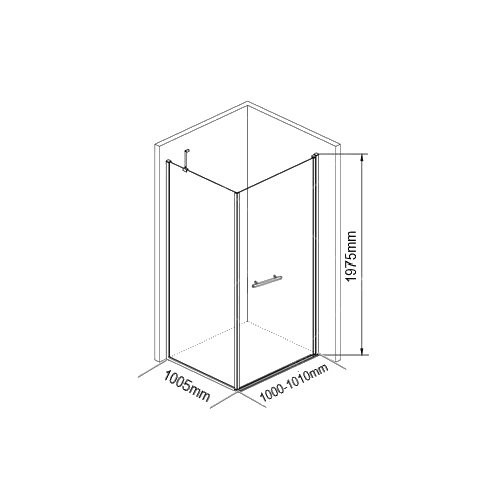 Душевой уголок Maybahglass MGY-1348-5 100х100 см, профиль матовый хром, стекло графит