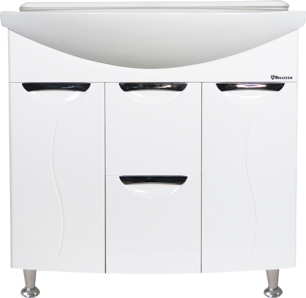 Тумба с раковиной Bellezza Глория 85 с бельевой корзиной