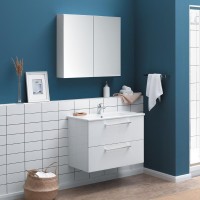 Тумба с раковиной Dreja Gio 60 подвесная, белый глянец