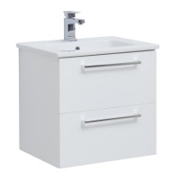 Тумба с раковиной Dreja Gio 60 подвесная, белый глянец