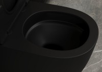 Унитаз приставной напольный Abber Bequem AC1111TMB безободковый, с микролифтом, матовый черный