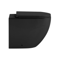 Унитаз приставной напольный Abber Bequem AC1111TMB безободковый, с микролифтом, матовый черный
