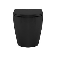 Унитаз приставной напольный Abber Bequem AC1111TMB безободковый, с микролифтом, матовый черный