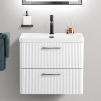 Тумба с раковиной BelBagno Due 60 белый металлик