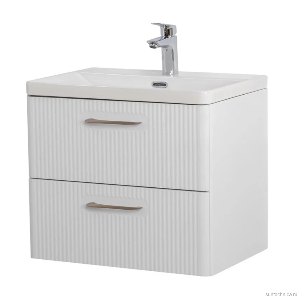 Тумба с раковиной BelBagno Due 60 белый металлик