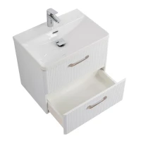 Тумба с раковиной BelBagno Due 60 белый металлик