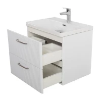 Тумба с раковиной BelBagno Due 60 белый металлик