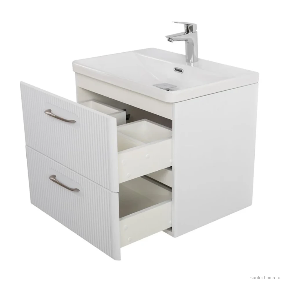 Тумба с раковиной BelBagno Due 60 белый металлик