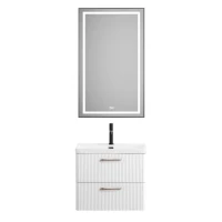 Тумба с раковиной BelBagno Due 60 белый металлик