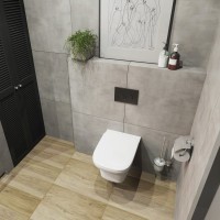 Система инсталляции для унитазов Lavinia Boho RelFix 77020024 4 в 1 с кнопкой смыва, глянцевый черный, хром