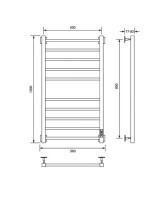 Полотенцесушитель электрический Comfysan Unico-K EC-10 100x55 см, подключение справа, слева, хром, лесенка