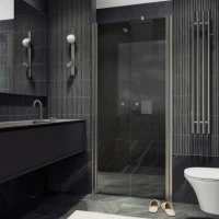 Душевая дверь в нишу Maybahglass MGD-430-5 120 см, профиль матовый хром, стекло графит