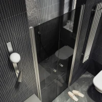 Душевая дверь в нишу Maybahglass MGD-430-5 120 см, профиль матовый хром, стекло графит