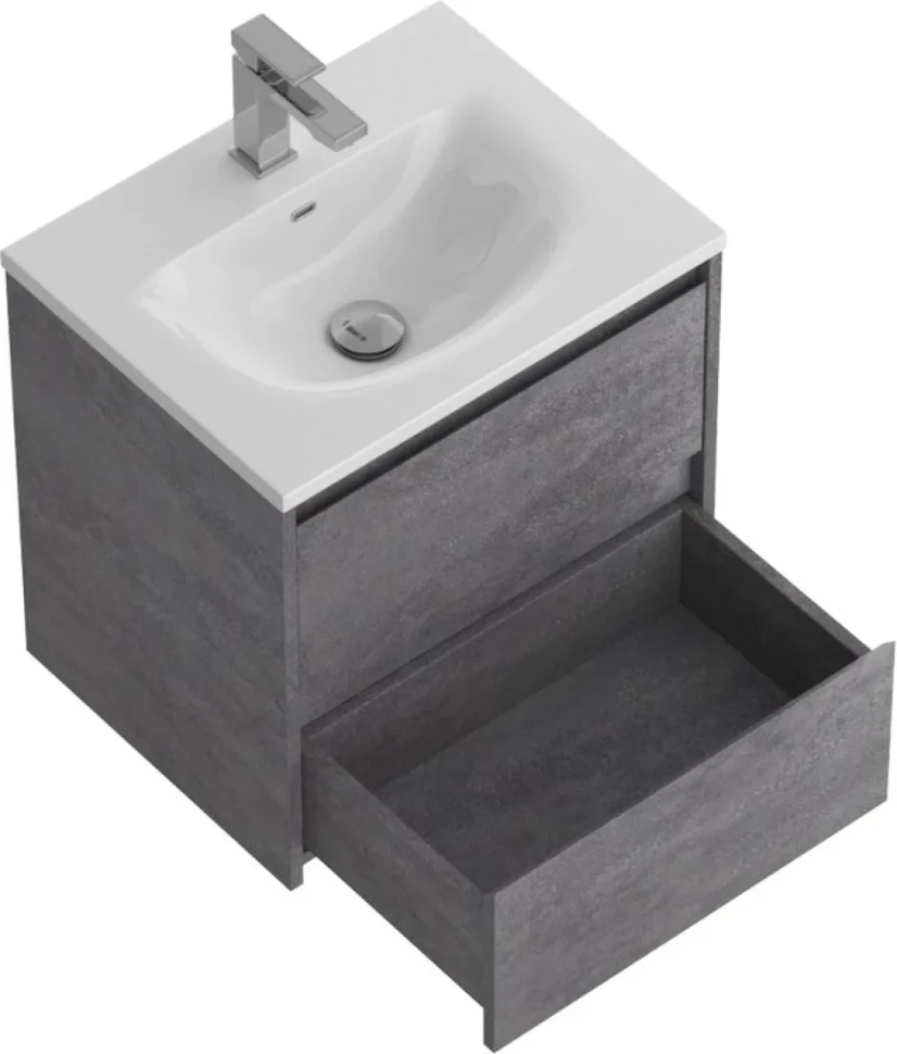 Мебель для ванной комнаты BelBagno Kraft 39 50 cemento grigio, раковина BB-8099-3-50
