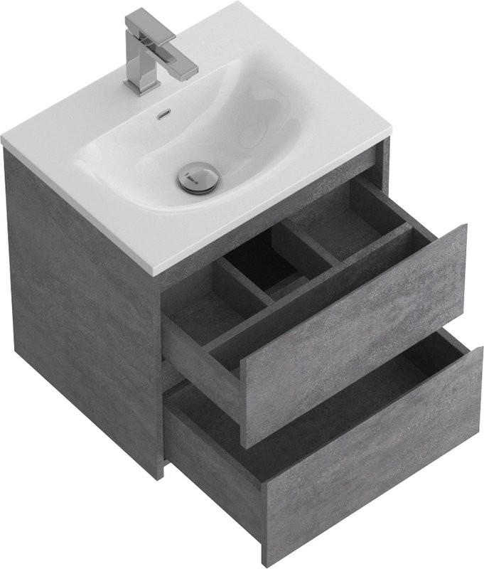 Мебель для ванной комнаты BelBagno Kraft 39 50 cemento grigio, раковина BB-8099-3-50