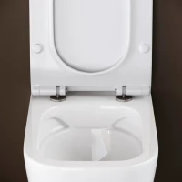 Комплект Ceramicanova Унитаз подвесной New Day CN3005 безободковый, с микролифтом + Инсталляция Balance CN121002MB с кнопкой Square матовой черной