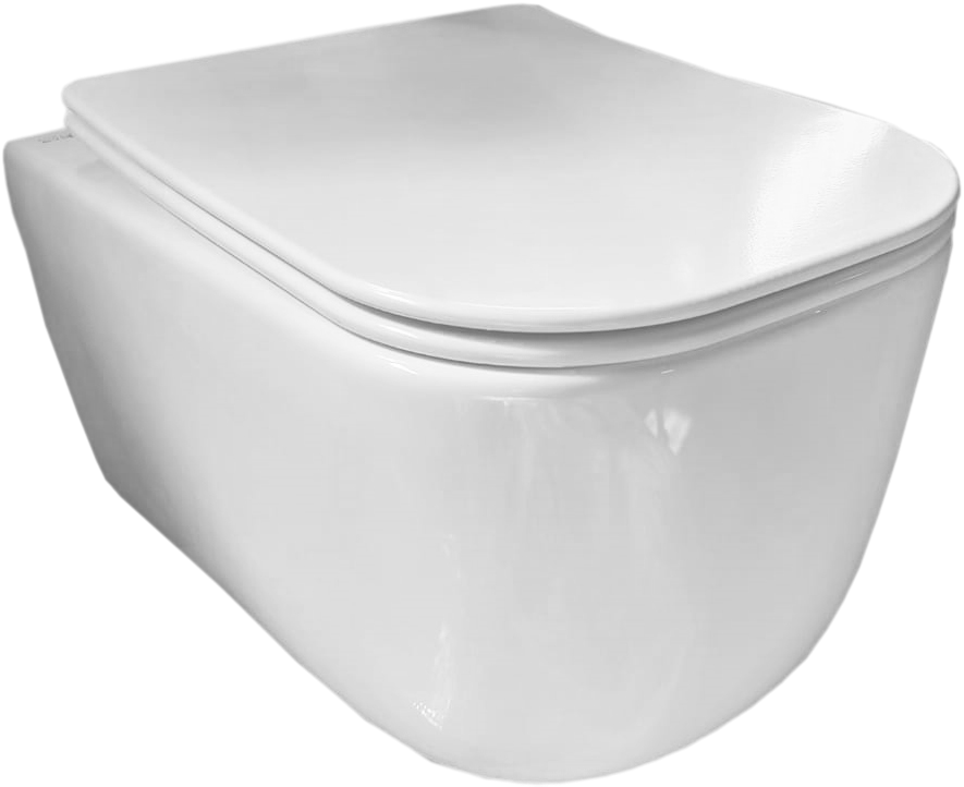 Комплект Ceramicanova Унитаз подвесной New Day CN3005 безободковый, с микролифтом + Инсталляция Balance CN121002MB с кнопкой Square матовой черной