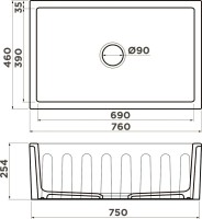 Мойка кухонная Omoikiri Mikura 76-WH белая Мойка кухонная Omoikiri Mikura 76-WH белая