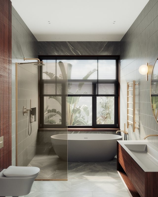 Душевая перегородка Maybahglass MGD-684-2у 119 см, профиль бронза, стекло бронза