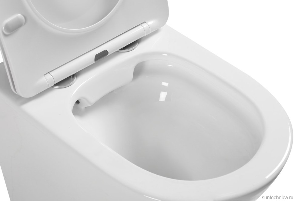 Унитаз приставной напольный SantiLine SL-5020 безободковый, с микролифтом
