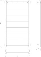 Полотенцесушитель водяной Secado Корсико 1 К 100x55 см, матовый черный, лесенка