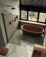 Душевая перегородка Maybahglass MGD-1353-6ш 99 см, профиль черный, стекло бронза